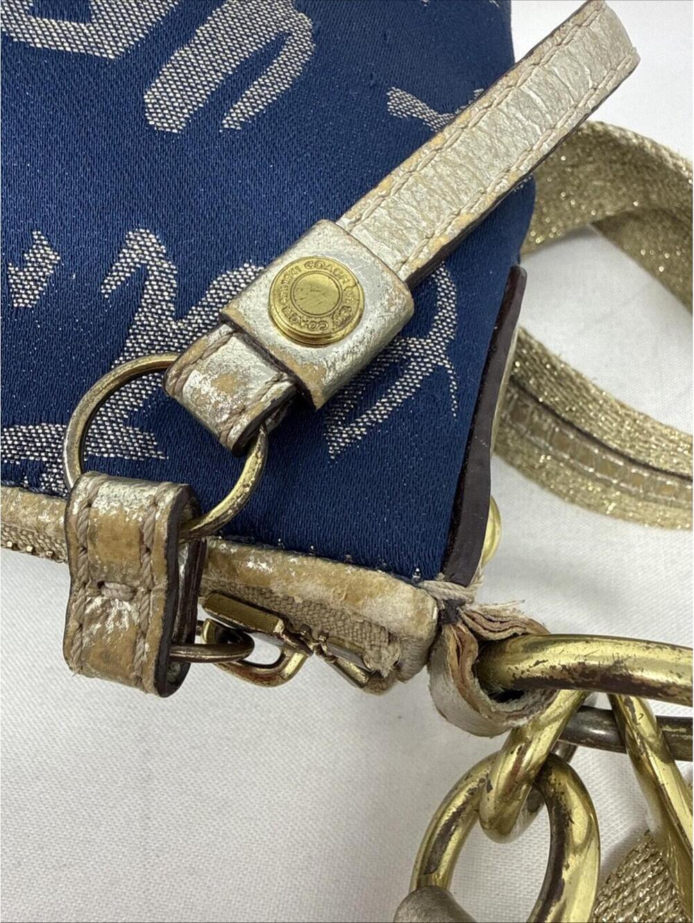 Coach Poppy Signature Script New York 1941 Navy/Gold/Metallic - Picture 7 of 15